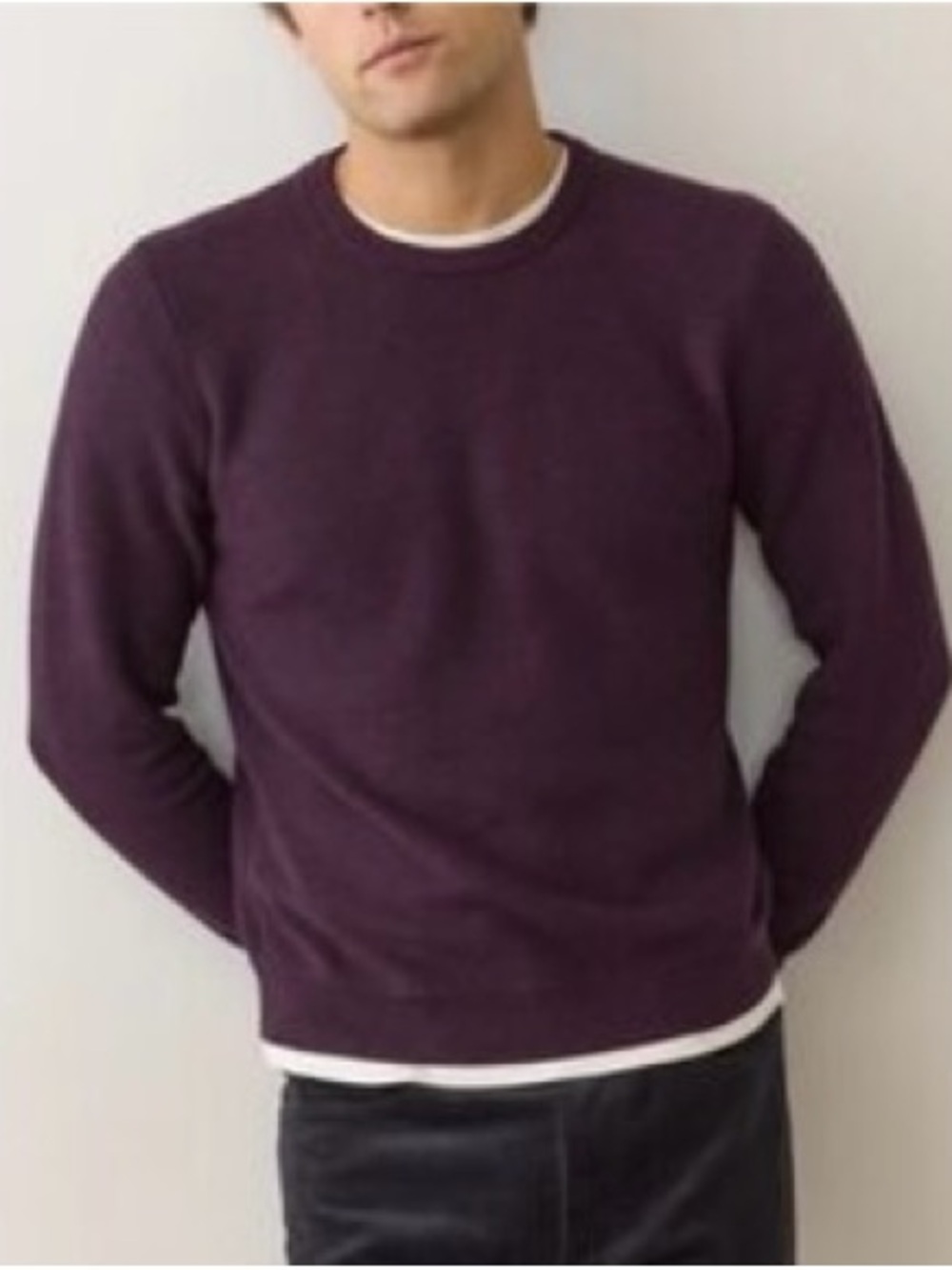 Marine Layer Men's Crewneck Sweater in Deep Plum . Size M